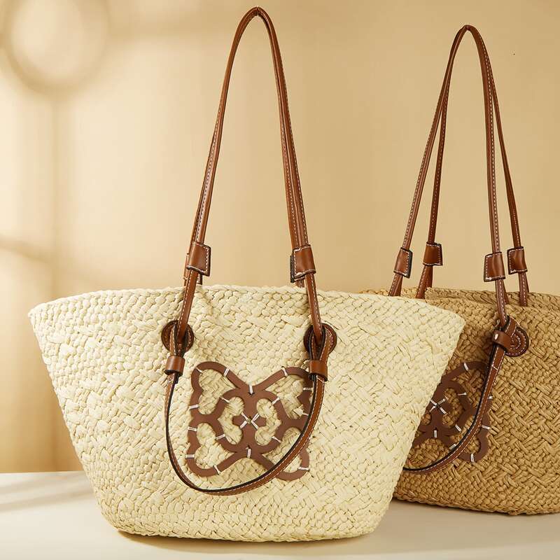 Large Capacity Mommy Woven Straw Beach Vacation Casual Women's Trendy Fashion Bag