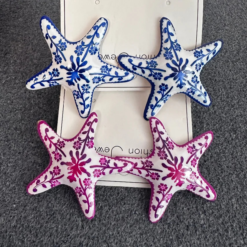 2025 Fashion Exaggeration Summer Marine starfish Earrings for Woman Holiday Party Bohemian Jewelry Accessories Gifts 250812