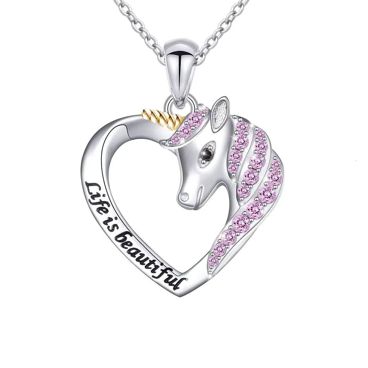 Sterling Sier Unicorn Heart Collarbone Necklace| Fashion Accessories|
