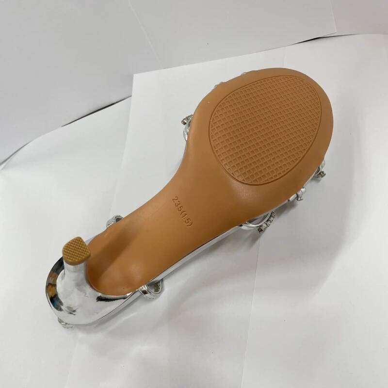 New Summer Women's Heel Rhinestone Roman Sandals Open Toe Stiletto Sexy High Heels Slingback Shoes