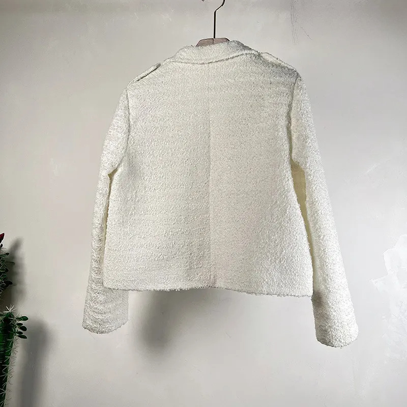 Spring and Autumn New Elegant Tweed Slim Top French Socialite Elegance Thin Long Sleeve Short Coat for Women