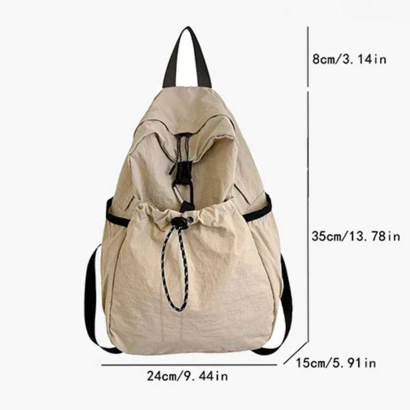 2025 New Junior High School Student Schoolbag Women Backpack Cloth Bag Casual Fashion Pleat High-Grade Backpack Women XJ250814