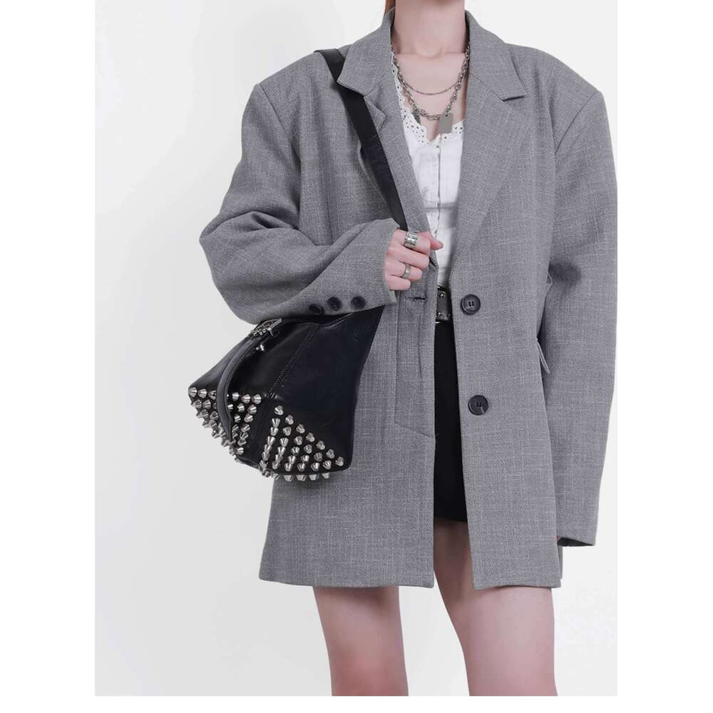 City Bag COY LUCKY Original Niche Design Motorcycle Rivet Underarm Bucket Versatile Tote Bag