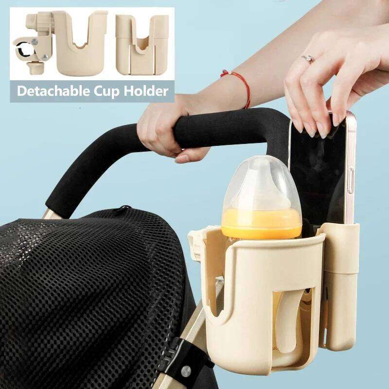 Stroller Mobile Phone Pushcart Water 2-in-1 Baby Bottle Beverage Cup Holder Accessories Universal Stand