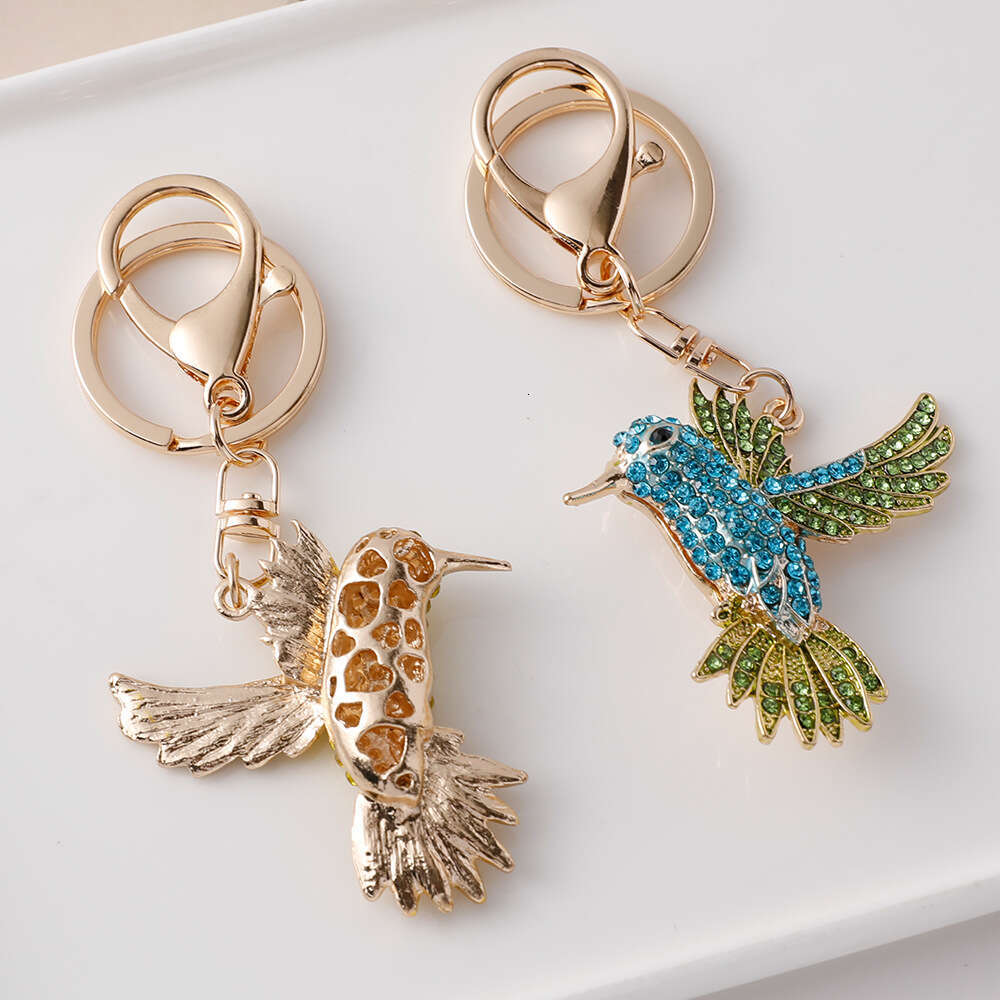 Cute Creative Encrusted Alloy Bird Car Bag Pendant Accessory Animal Keychain Small Gift