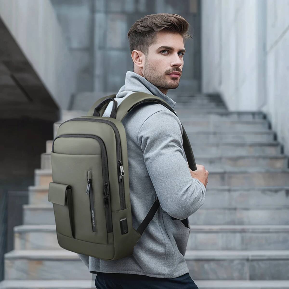 Heroic Knight Thin Business Backpack Waterproof Men 15.6" Laptop Stylish Male Multifunctional Moto&Biker Travel Shoulder Bag high-quality