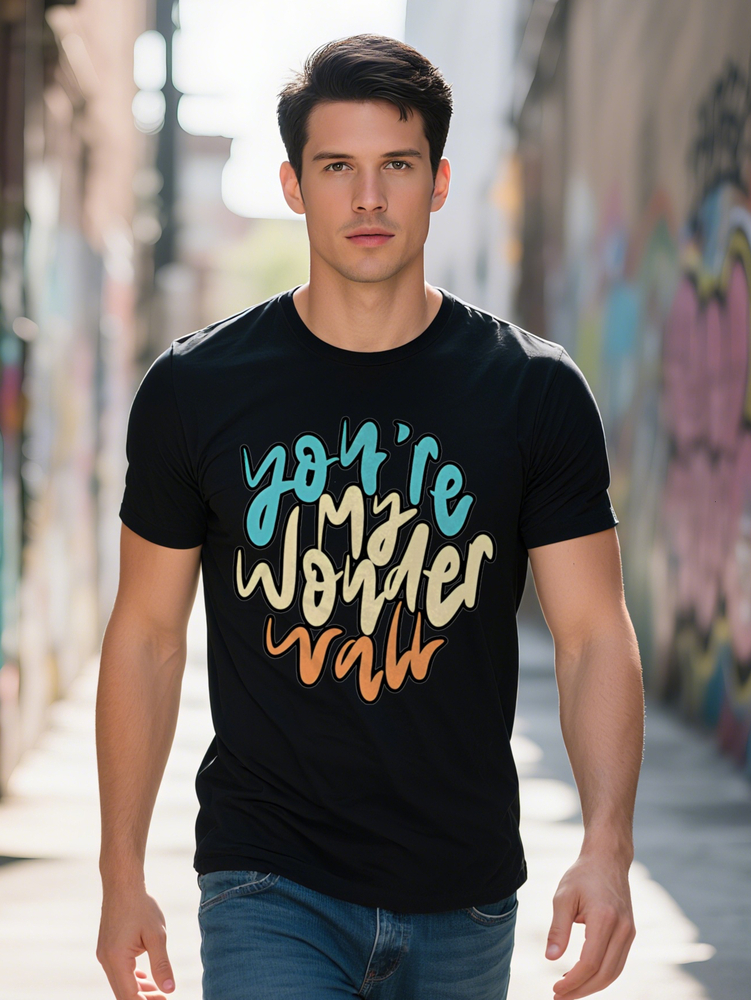 Men S Crew Neck T-Shirt with You are a Better Version Handwritten Text Print Black Short Sleeve Tee Perfect Gift for