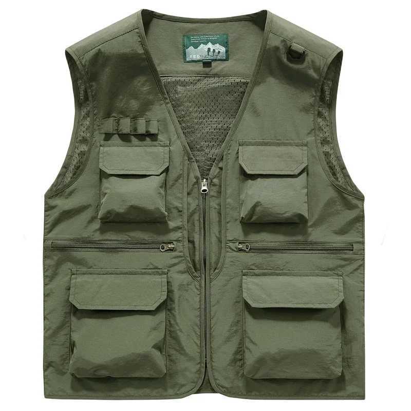 Summer Outdoor Cam Vest Men Utility Tactical Multi-Functional Vest Techwear Outdoor Hiking Fishing Photography Safari Cargo Vest Y250814