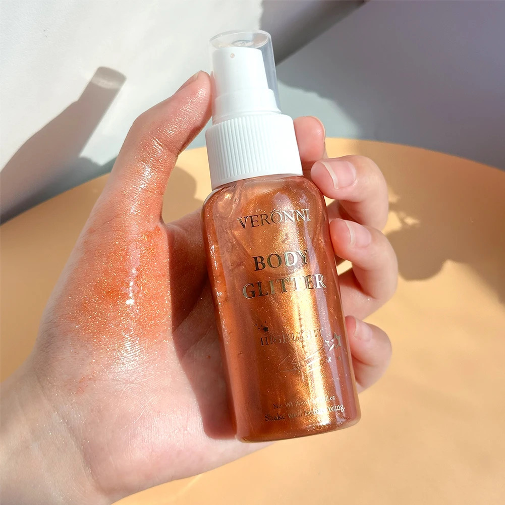 Liquid Shimmer Body Highlighter Oil MakeupGlitter Spray Oil LotionFull Body Face Glow-Up Liquid Lotion for All Skin Type 250813