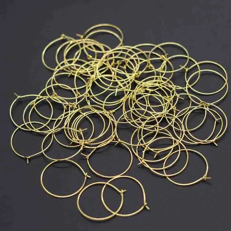 100pcs 20MM 25MM 30MM 35MM Round Loop Hoop Circle Earrings Iron Wire Earring Blank Ear Hook for DIY Earring Jewelry Findings XJ250814