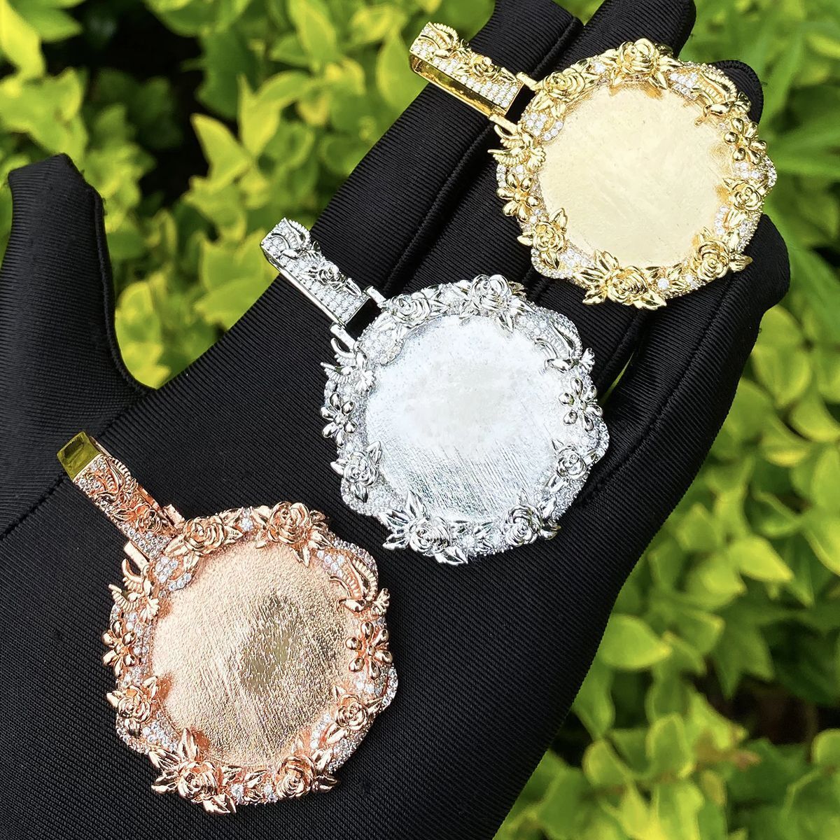 Personalized Made Moissanite Sublimation Metal Necklace Gold Plated Family Pendent Picture Photo Memory Charm Necklace for Photo