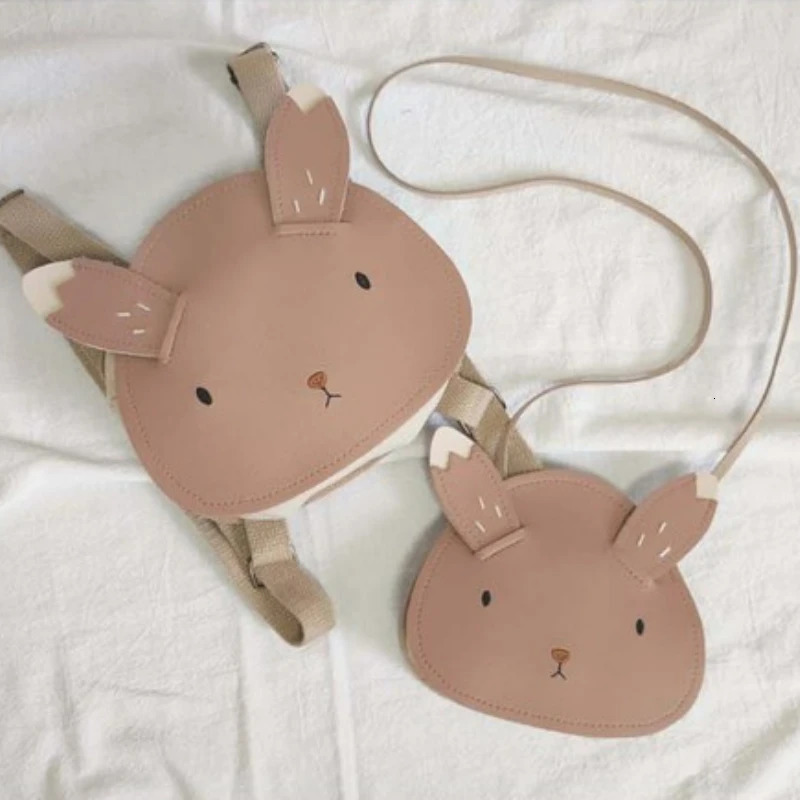 Kids Backpack Baby Kindergarten School Book Bags Fashion Cartoon Rabbit PU Backpack Children Leather Mini Bag 250813