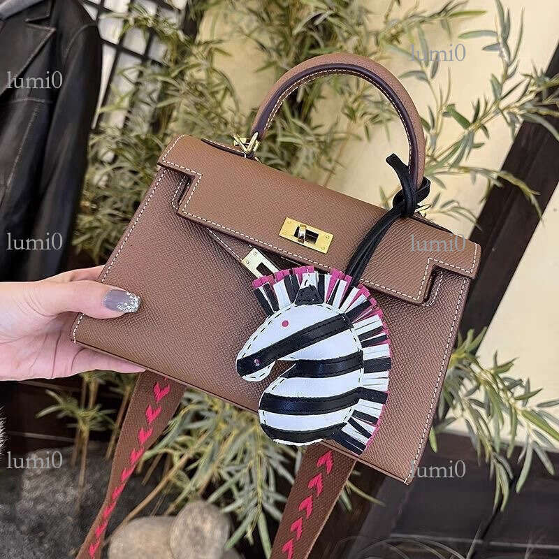 Zebra Unicorn Horse Head Tassel Sheepskin Bag Pendant Handmade Genuine Leather Car Rearview Mirror High-end Ornament