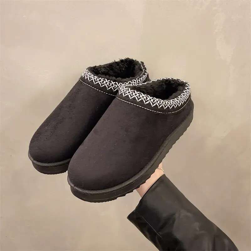 Designer Sandals slides Hot Free Shipping Slippers For Woman Winter Indoor Outdoor Wear Warm Casual Snow Boots Black Grey Brown Plush