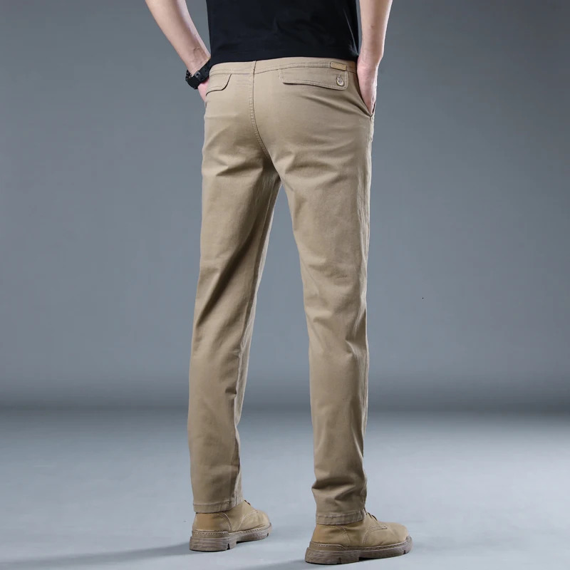 Casual Mens 98%Cotton Gray Khaki Work Wear Pants Korean Male Y2k Clothing Jogger Cargo Trousers Plus Size Business Pants 250813