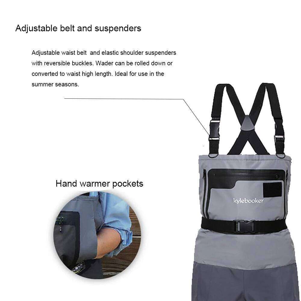 5-Layer Durable Breathable Waterproof Stocking Foot Fly Fishing Chest Waders Pants For Men And Women