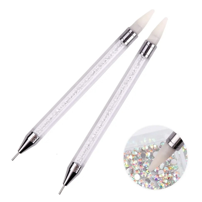 2 Pcs Nail Art Dotting Pen Double End Painting DIY Brush Rhinestone Handle Diamond Picker Manicure Dotting Tool Nail Accessories 250814