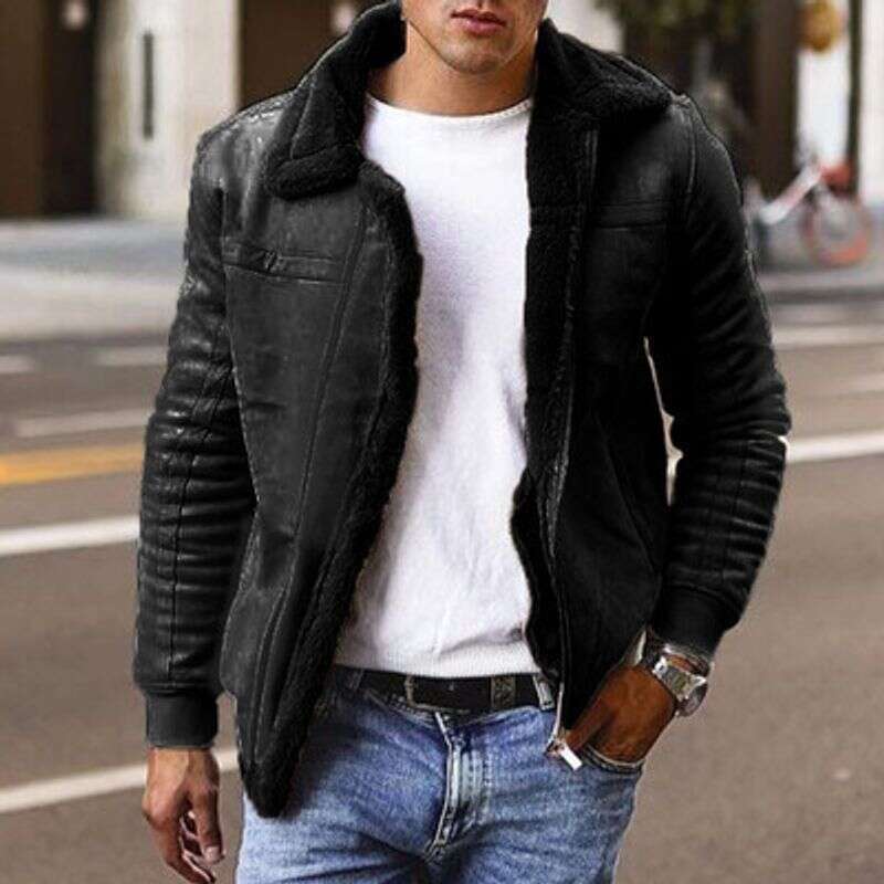 2023 Men's Jacket Fur Winter Coat Thickened Warm Zipper