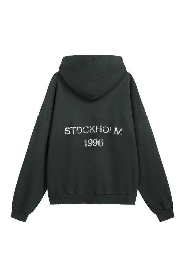 AC Washed Print 1996 Vintage Distressed Casual Loose Fit Unisex Hoodie