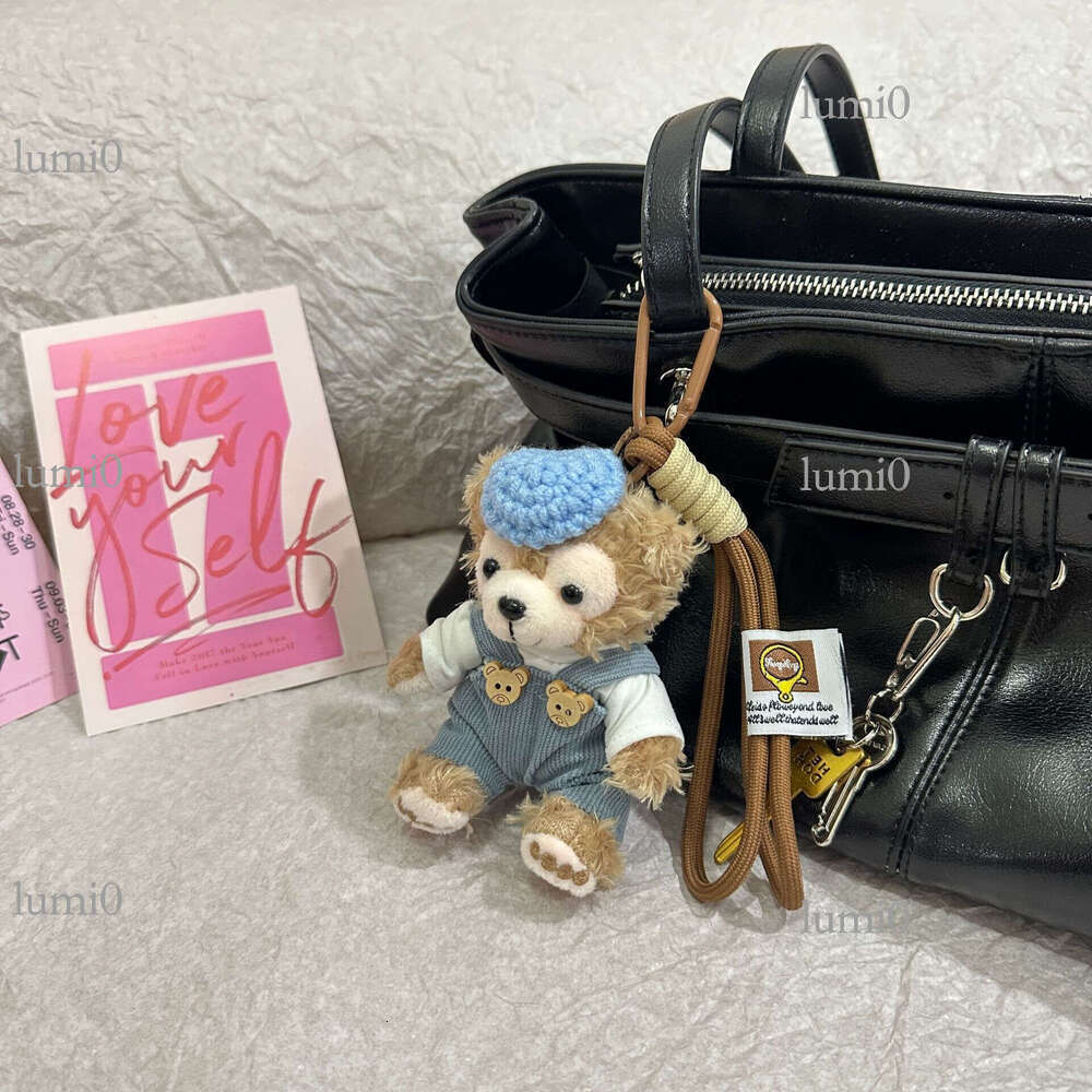 Shirley Meimei Car Keychain Bag Pendant Plush Cartoon Duffy Bear Doll Ornament Gift