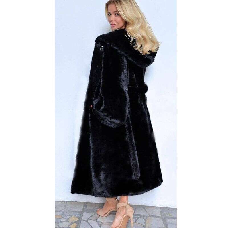 Women's Long Skirt Coat, Imitation Fur Coat, Solid Color Fashion Long Sleeve Luxury Street Fashion Autumn And Winter