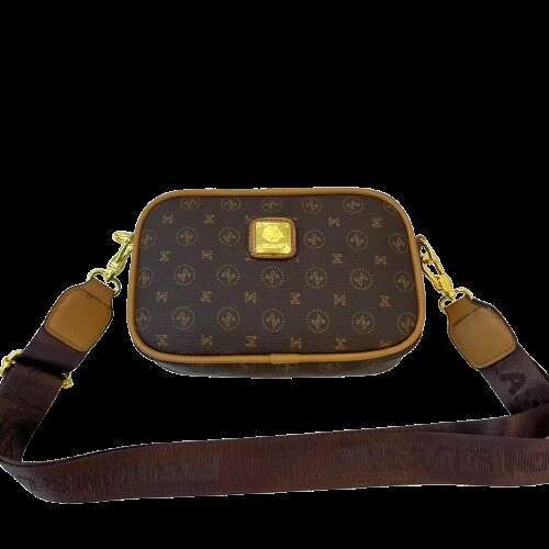 DHessentials Korean Style Bag - Fashionable Crossbody Shoulder Bag for Women, Minimalist PVC Handbag (Brown/Beige)