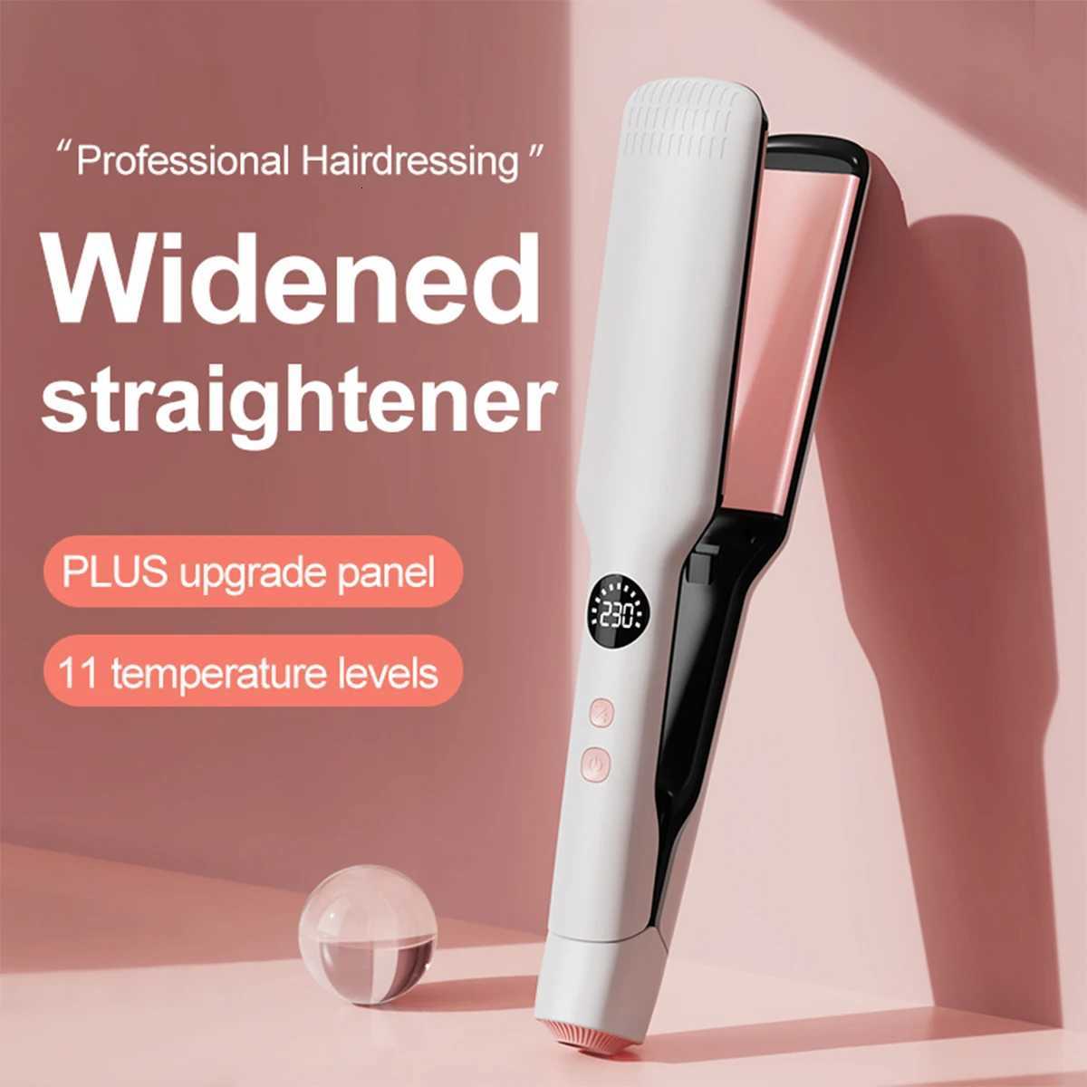 Professional Hair Straightener with Oil Coating Wide Plates60W Fast Heating Care for Frizzy Hair PTC Technology for Smooth Styling W250814