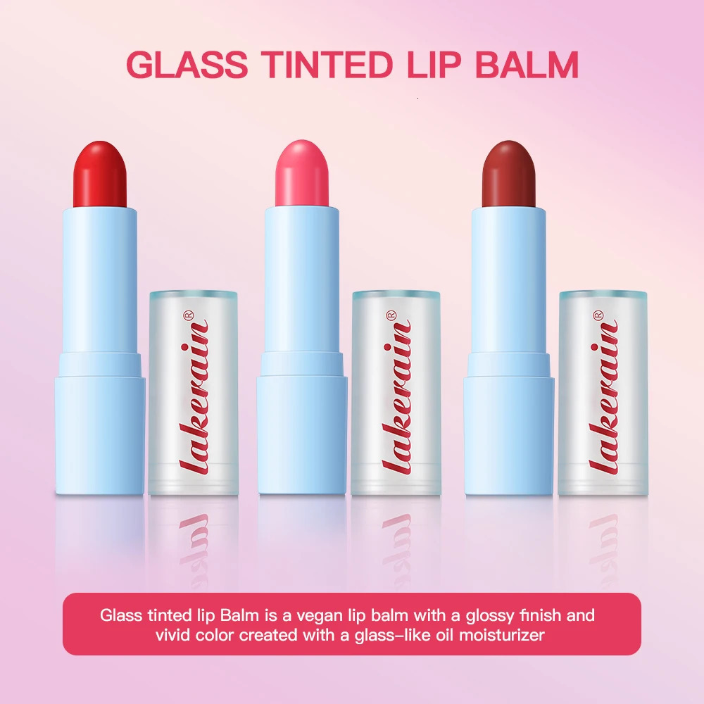 Glass Tinted Lip Balm Light Cherry Red Orange Glow Vegetarian Lip Balm With Bright Clear Color Korea Lip Cosmetics 250813