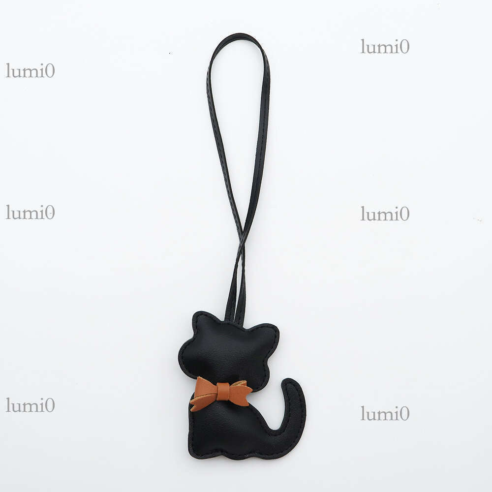 New PU Leather Pendant Bow Cute Cartoon Animal Kitten Women's Bag Decoration Small Gift
