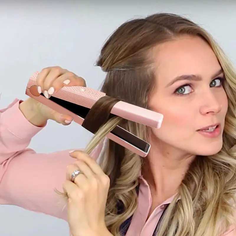 Mini Flat Iron Hair Straightener Cordless Mini Flat Iron Even Heating Multifunctional Hair Accessory Fast Heating Ceramics Quick W250814