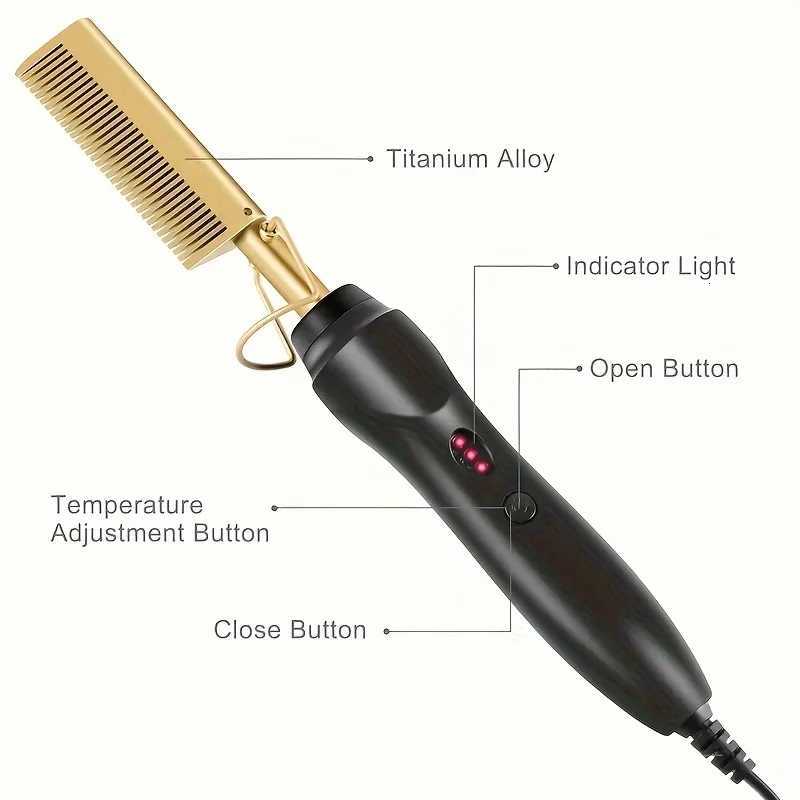 2-in-1 Hair Styling Device Quick Heating - Both Dry and Wet Straightening/Curling Dual Voltage and American Plug Suitable for W250814