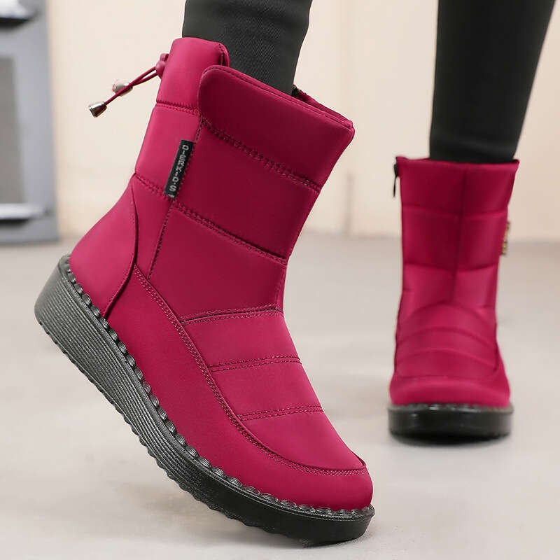 Shoes 2025 Winter Long for Women, Fleece Lined, Thickened, Warm Snow Boots, Polyurethane Lightweight Cotton Boots