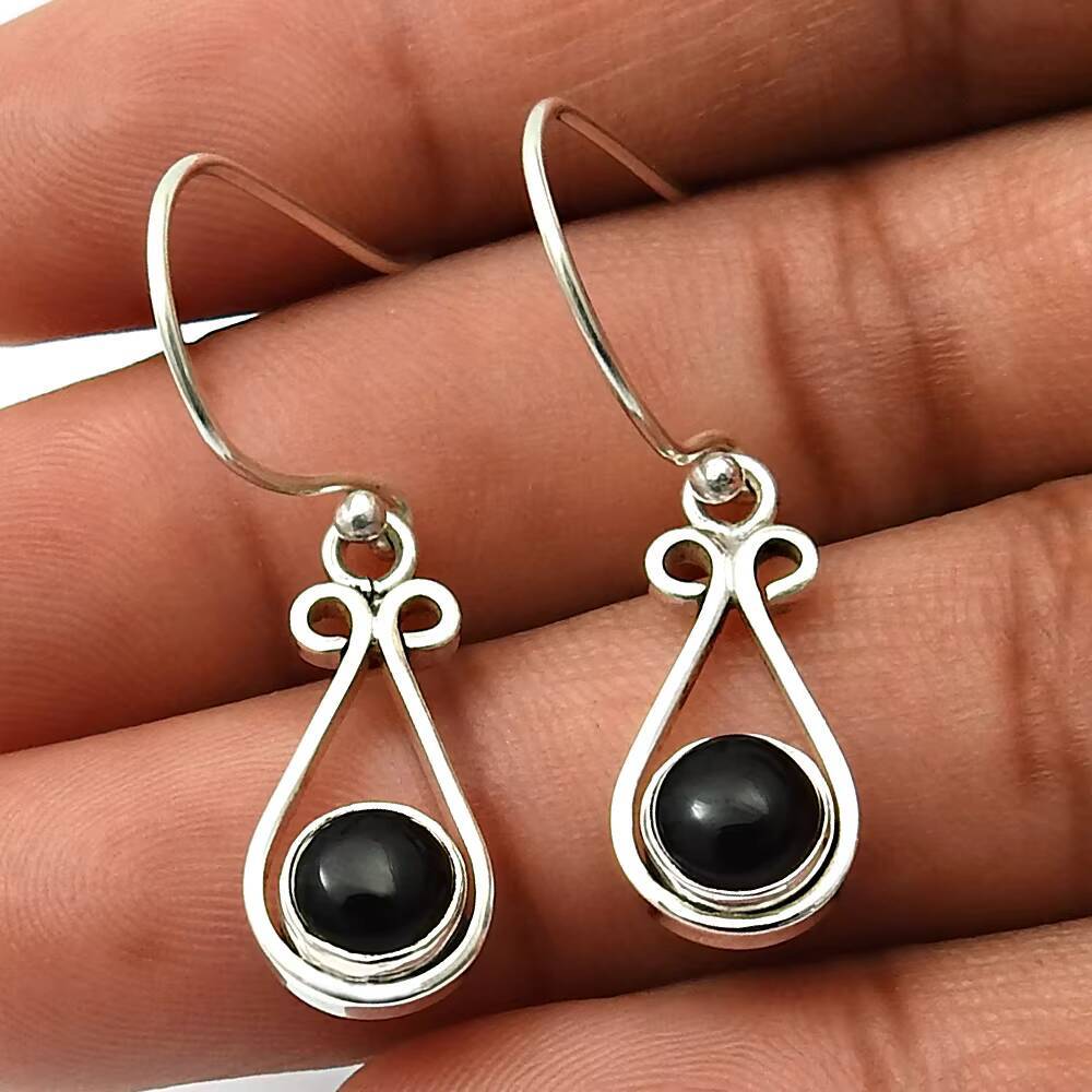 New Handmade Lapis Lazuli Women's Fashion Jewelry Pure Sier Exquisite Earrings Vendor