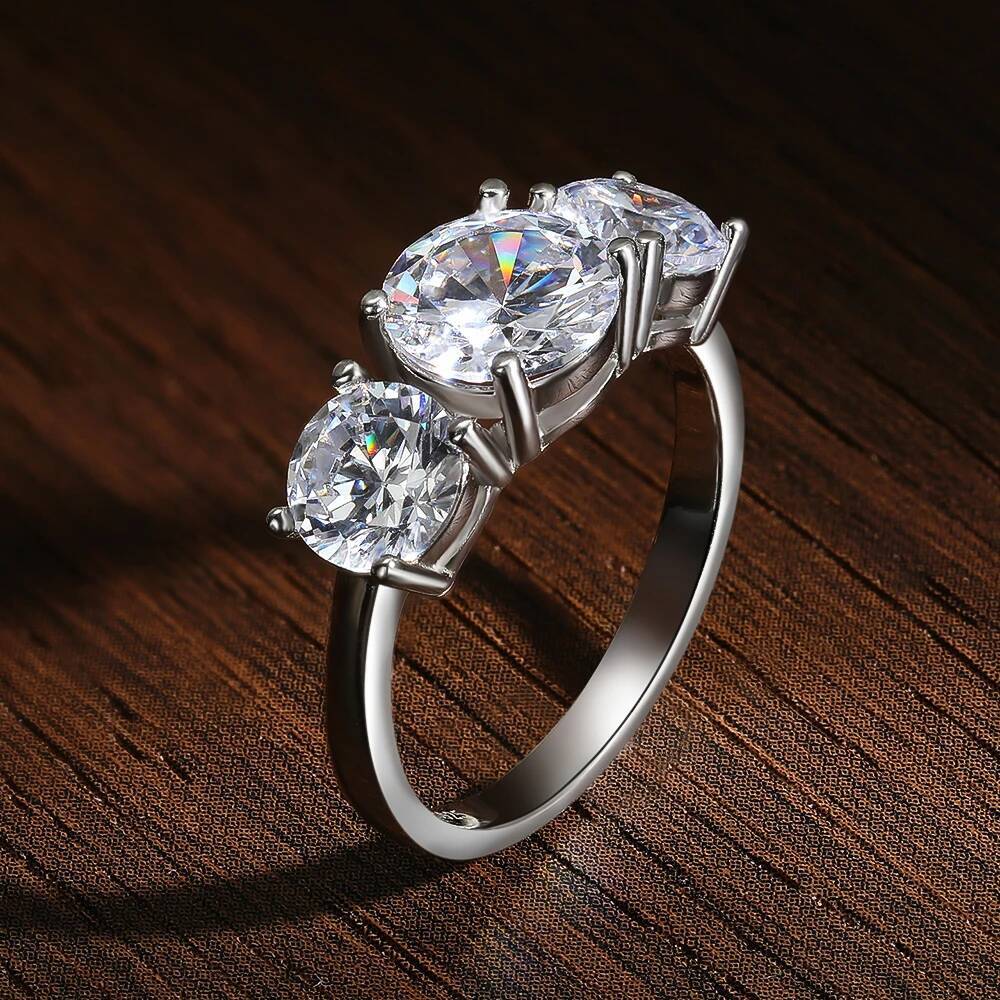 KNOBSPIN D VVS1 Moissanite Rings for Women Sparkling Diamond Engagement Wedding jewelry with GRA s925 Sliver Plated 18k Ring