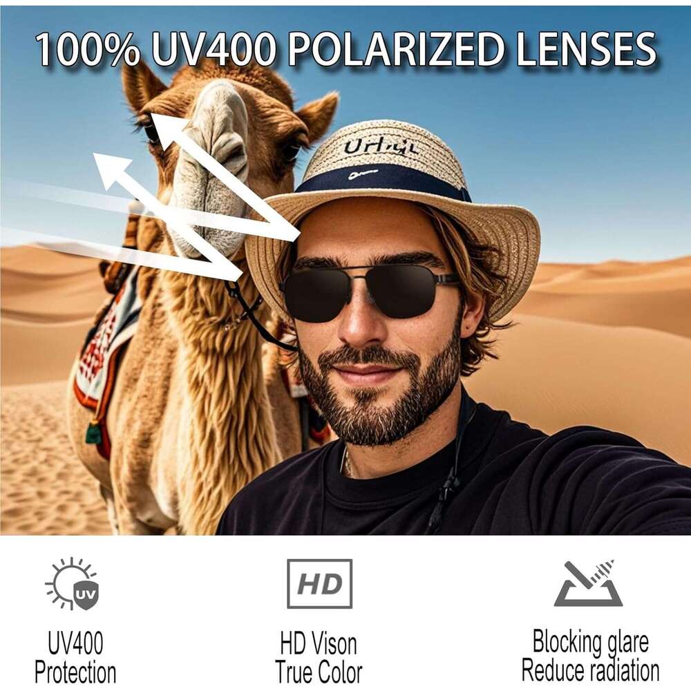 Dormiro AI Smart Glasses with 150+ Languages Real-Time Translation Nano IPX7 Waterproof Polarized Bluetooth Sunglasses Men Touch Control UV Protection