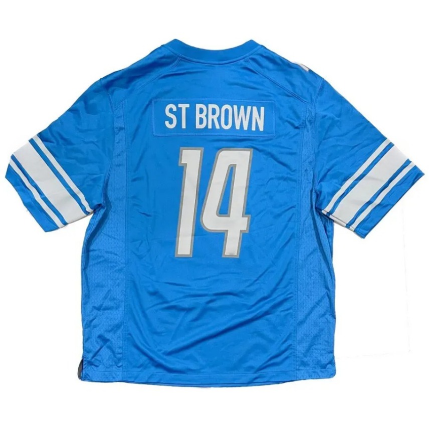 0 Gibbs Customize 2025 Football Jerseyss 14 Amon-Ra St. Brown Jahmyr Campbell Barry Sanders Jared Goff Okudah Johnson Shxinet000