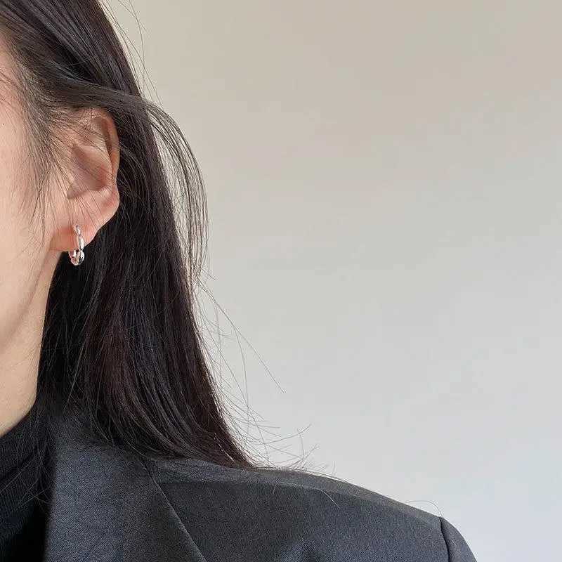 925 Sterling Silver Olive Branch Hoop Earrings Simple Temperament Inlaid for Women Wedding Jewelry Accessories XJ250814