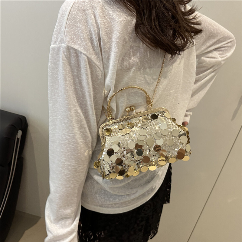 Luxury Brand Designer Bag Niche Design Sequin Bag For Women 2025 Summer New Versatile Shoulder Crossbody Bag High-End Chain Shell Bag