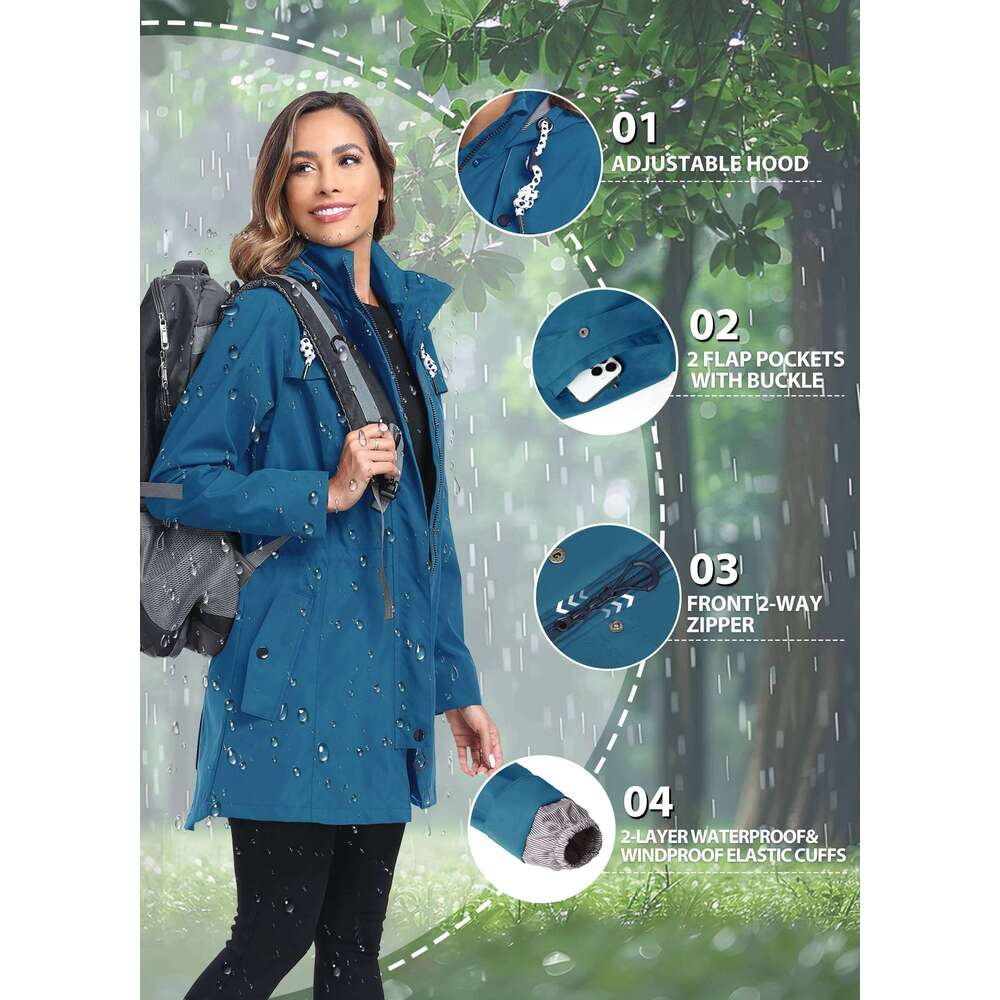 Waterproof Windbreaker Jacket Women's Softshell Fleece Lined Winter Ski Coat