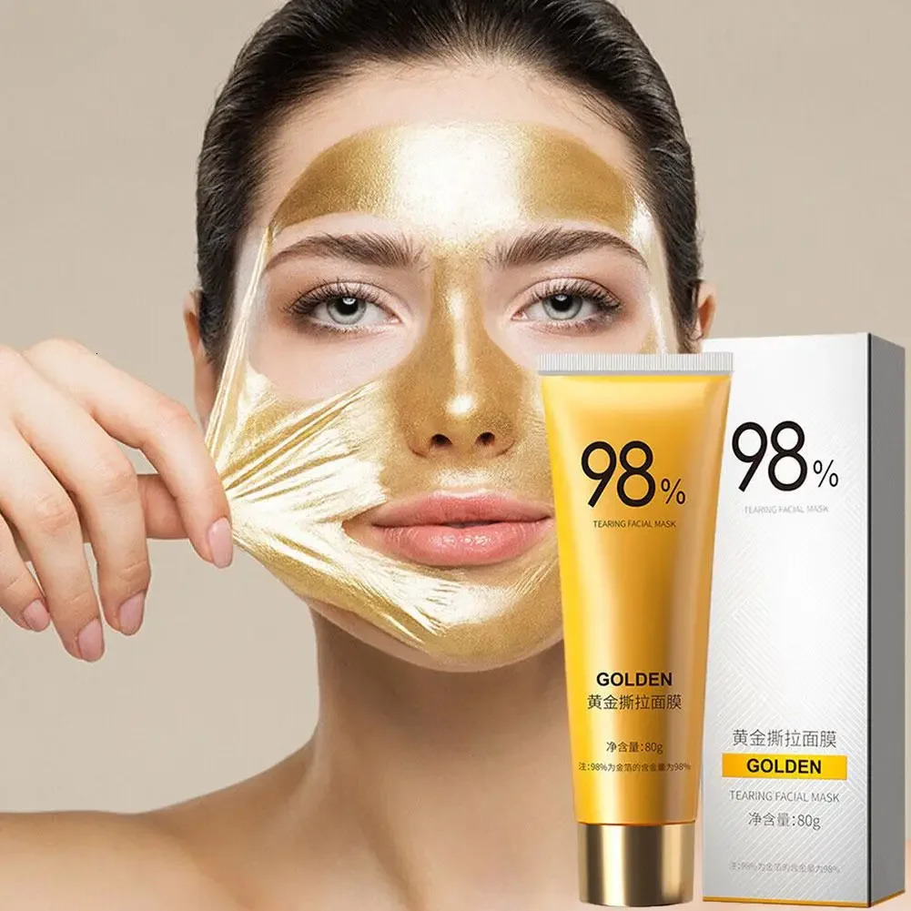 80g Gold Peel Mask Deep Cleansing Tightens Facial Mask Lightens Blackheads Cleanses Pores Tightens Cleans Deep Nose Pores 250807