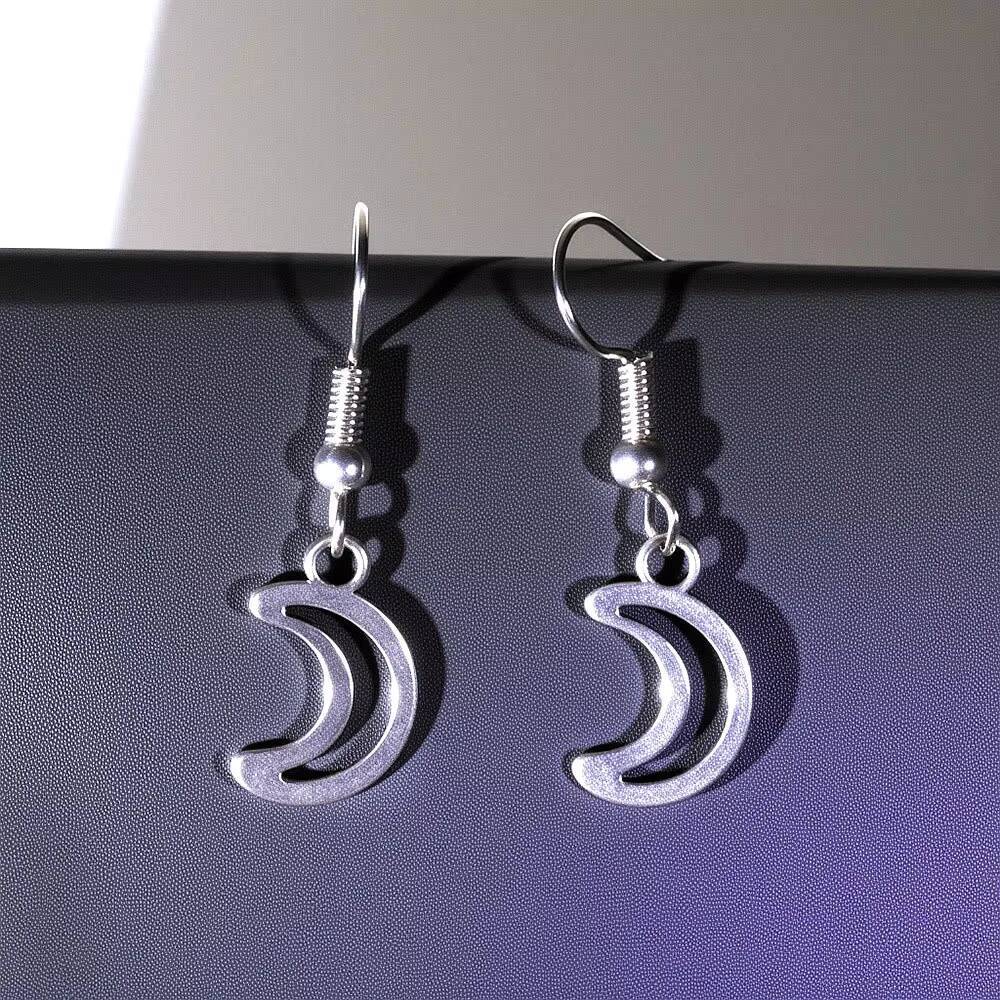 Alloy Women's Earrings Moon Ear Hook Design Long-lasting Non-fading Niche Accessories