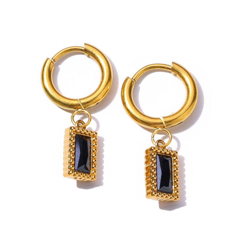 6mm Stainless Steel Black Cubic Zirocn Tennis Chain Necklaces Bracelet Earrings