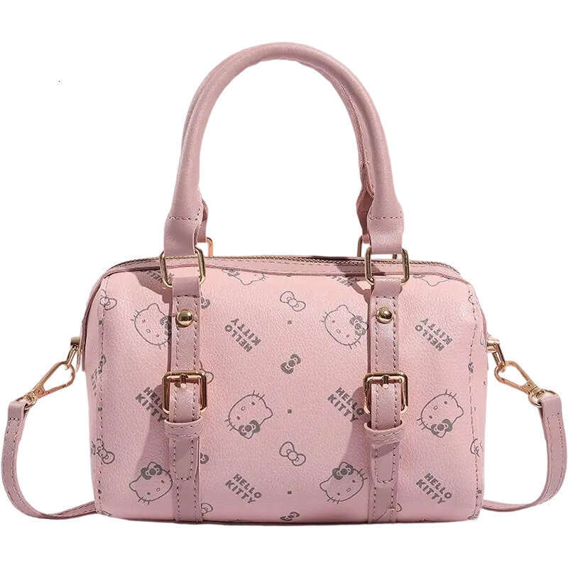 New Hello Kitty Crossbody Handbag Boston Pillow Bag Versatile Classic Fashion Clear Print Texture