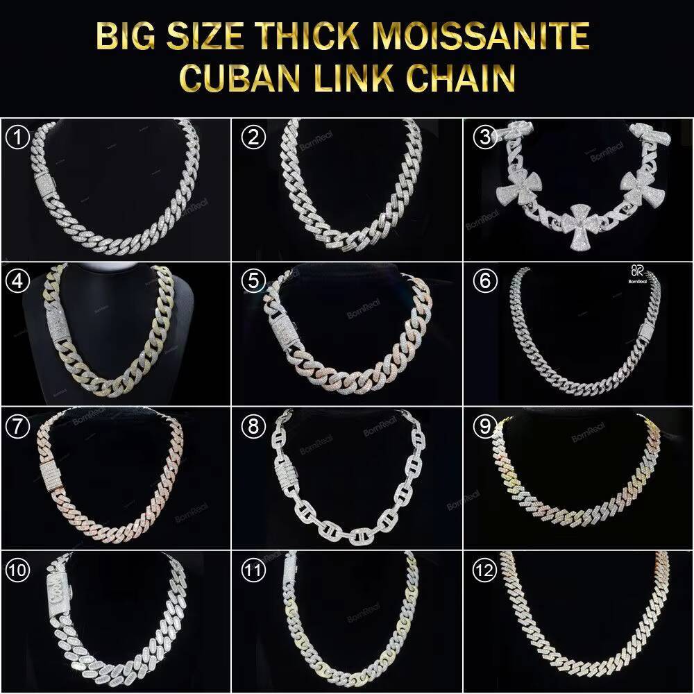 IGI Certified Lab Grown Diamond Cuban Link Chain Necklace Men Women Hip Hop Style Iced Out Fine Vvs Created Diamond Bracelet