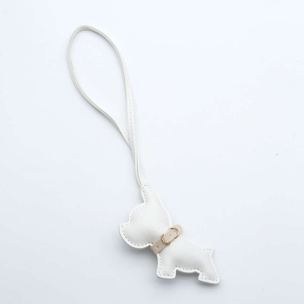 Hot Selling French PU Leather Bag Creative Bulldog Accessories Couple Puppy Car Hanging Ornament Pendant