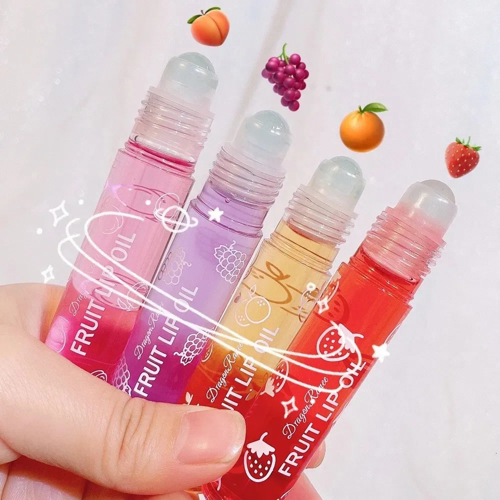 Hydrating Lip Oil Roller Gloss Nourishing Lip Balm Transparent Colorless Fruit Avocado Lip Care 250813