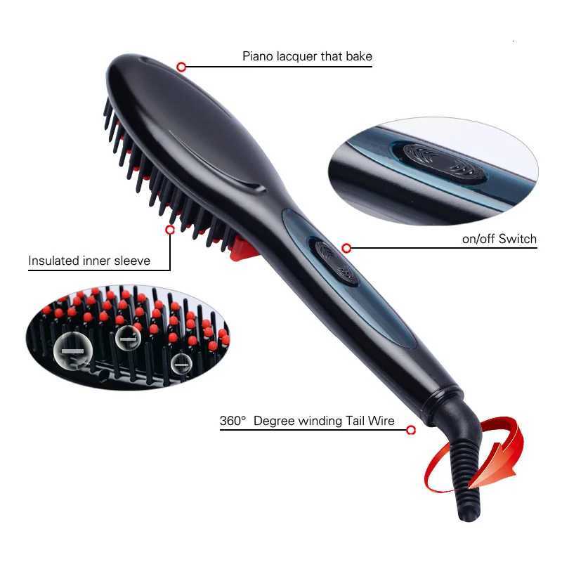 Electric Digital Control Anti-Scale Straightening Simply Fast Hair Straightener Brush Comb Irons Easy Straight W250814
