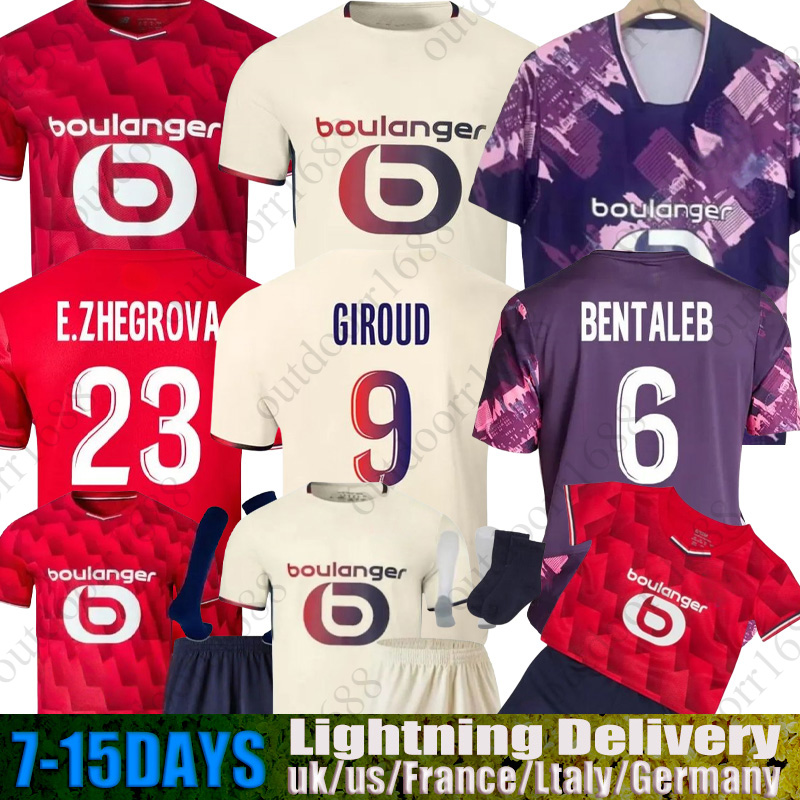 2025 2026 LOSC Lille Soccer Jerseys GIROUD E.MBAPPE ZHEGROVA ANGEL DIAKITE YAZICI OUNAS Football Shirt 24 25 Lille anniversary HARALDSSON Fourth Maillot Men Kids Kit