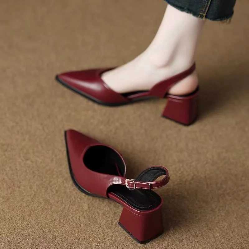 2025 Summer Trend Pointed Toe Heeled Shoes Shallow High Heels Sandals for Women Loafers Slingback Shoes Elegant Dress Pumps Mujer W250814