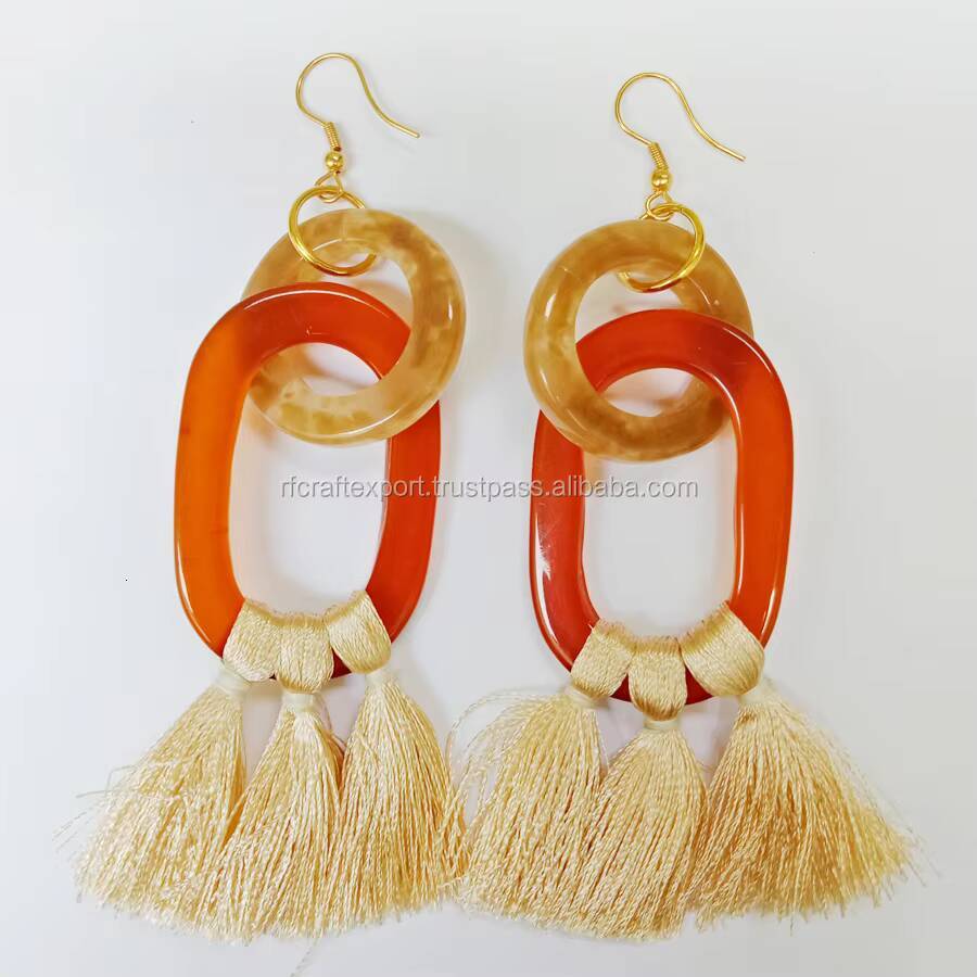 Wooden Resin Size Jewelry Modern Fashion Earrings Women's Handicrafts for Sale